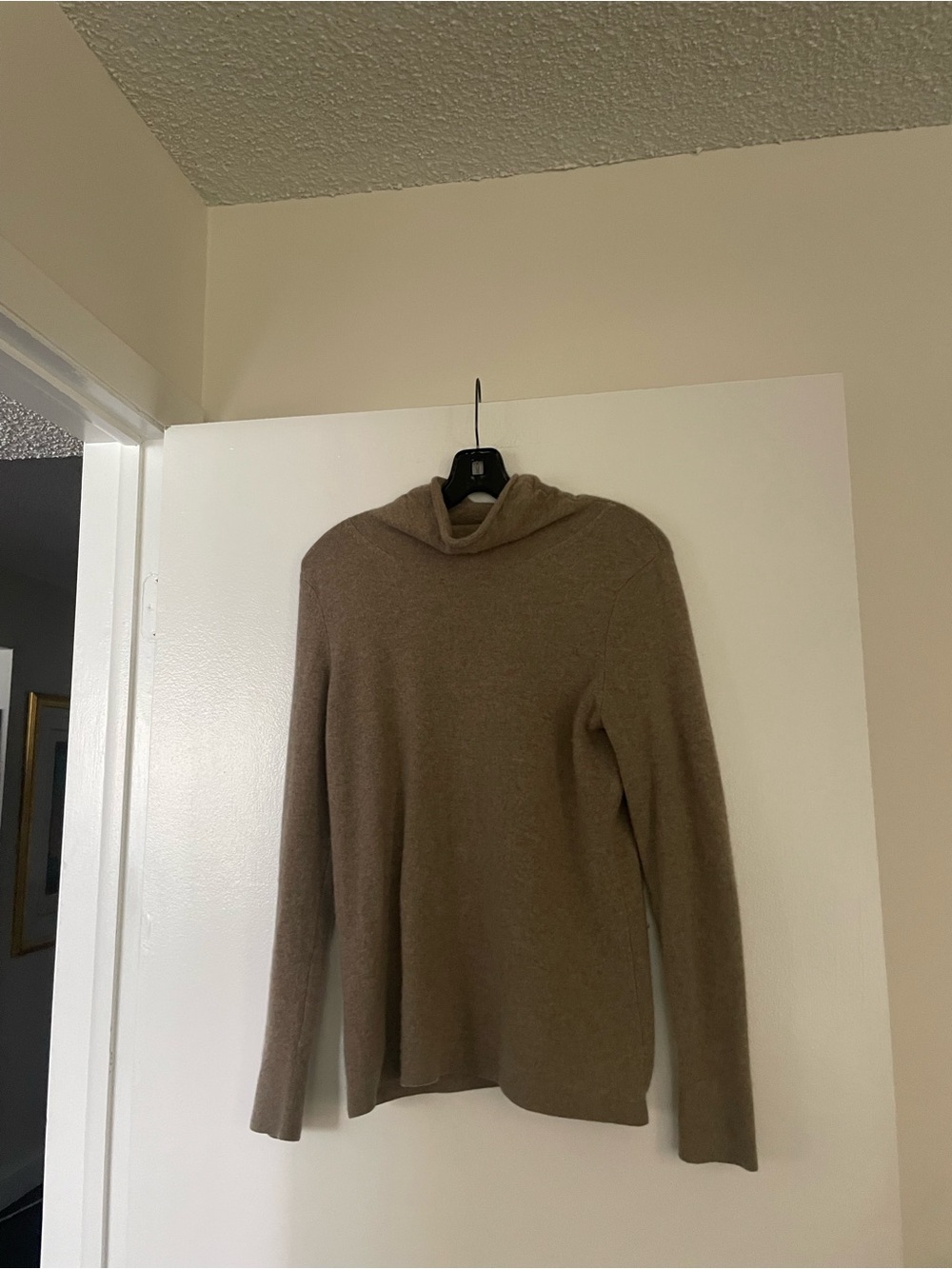 Women's Lightweight Turtleneck Sweater in Taupe